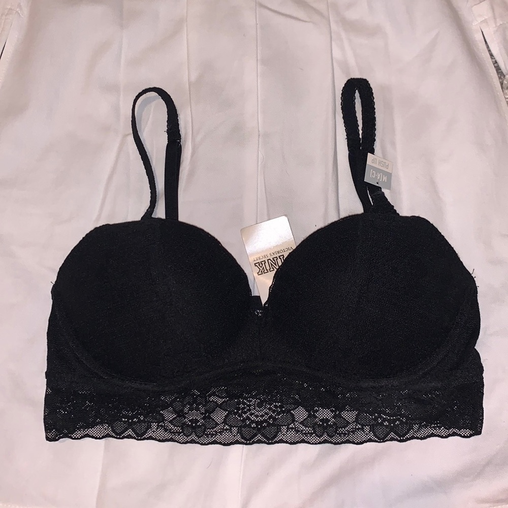 Pink by VS black lace pullover bra